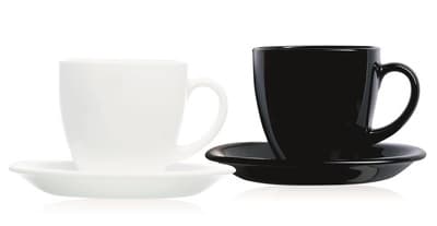 TEMP CARINE WHITE & BLACK CUP 22 SAUCER